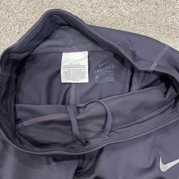 Nike Dri Fit Women's Cropped Legging Grey Size‎ Small Mesh Sides Drawstring - Picture 6 of 8